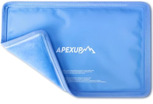 APEXUP Gel Ice Packs for Injuries Reusable, Flexible Double Sided Cold Packs for Injuries, Ice Pack for Knee, Shoulder, Back, Hip, Leg, Arm (Blue, 11x7.1, 1PK)