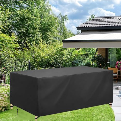 AEXOIO Gartentisch Abdeckung 160x100x80cm/LxWxH Plane Gartenmöbel Wasserdicht Schutzhülle,600d Oxford Gewebe Winterfest Gartenmöbel Schutz,Abdeckplanen Für Gartenmöbel Outdoor