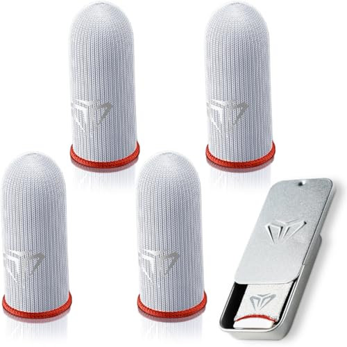 KUMSODE 4 Pezzi Manicotti Dita Gaming, Finger Sleeves per Pubg Mobile, Dito Touch Screen, Finger Sleeves per Dita Dei Polpastrelli, Schermo Sensibile Ai Graffi, Guanti da Gioco