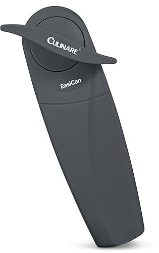 Culinare Easican Tin Opener, Grey, Plastic/Stainless Steel, Manual Can Opener, Safe Lid Removal, Comfortable Grip