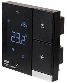 LinkedGo Powered by Shelly Termostato HVAC Smart Wi-Fi, Riscaldamento e Raffrescamento, Riscaldamento a Pavimento, Funzione Antigelo, Controllo RS485, Alexa e Home Assistant, Nessun Hub Richiesto