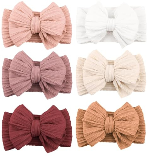 JOYOYO 6 Pcs Baby Headband Wide Hairband With Cute Big Bows, Super Stretchy Headbands Headwears for Baby, Toddlers