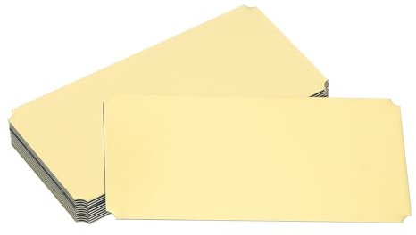 sourcing map 12 Pcs Blank Name Plates, 3.9 x 2 Engraved Metal Name Plate Laser Strong Adhesive Nameplate Anodized Aluminium Custom Blank Plates for Signs DIY Crafts, Gold Notched Corner