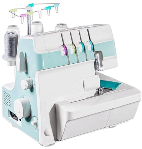 Tagliacuci per lavori pesanti, macchina da cucire overlock con capacità di 2-3-4 punti, Trim Trap e piedini a scatto, calibro regolabile per principianti e professionisti