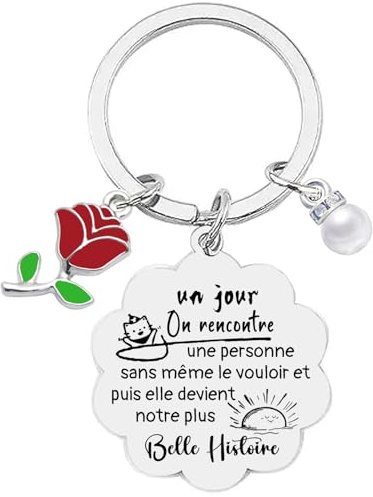 QTZXZX Cadeau Couple Porte Clé Saint Valentin Homme Femme Idee Cadeau Couple Original Anniversaire Homme Femme Personnalisée Porte-clés en forme de cœur Porte-clés pour partenaire