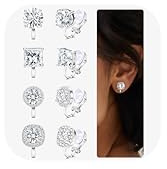 CASSIECA 4Paare Ohrclips Damen Ohne Ohrlöcher Clip Ohrringe für Damen | Ohrringe Ohne Ohrloch Brillant Diamant Clip-Ohrringe für Damen Herren Hypoallergen Clip Ohrclips Ohrringe Set Gold Silber