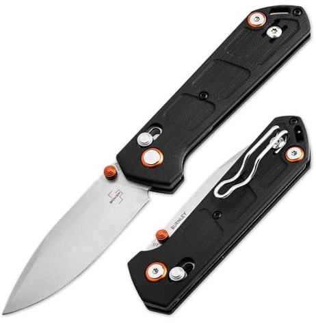 BÖKER PLUS® Kihon Compact - kleines Einhand-Messer mit Crossbar Lock - Taschenmesser mit Daumen-Pin - leichtes EDC Klappmesser mit Draht Clip - Outdoor 1 Hand Einsatz-Messer mit GFN Griff schwarz