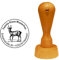 Stempel Adressenstempel Motivstempel « REHBOCK » Durchmesser ca. Ø 40 mm - mit persönlicher Adresse und Motiv - Reh Hirsch Jäger Jagd Förster