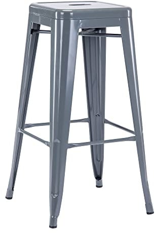 DUHOME Metal/Iron Bar Stool Chair/Stackable Industry Design Colour Selection 665D, colour:grey, material:Metal