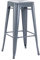 Duhome Barhocker Eisen Barstuhl, Sitzhöhe 76cm Tresenhocker, Stapelbar Metall Bistrohocker mit Fußstütze im Industry Design, Grau