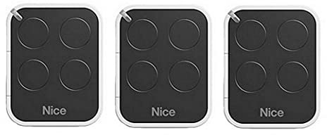 Lot de 3 télécommandes Nice ON4E - 4 canaux, 433 MHz, Rolling code - Portail, garage