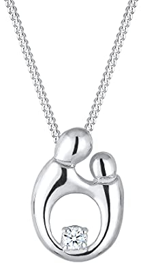Elli DIAMONDS Halskette Damen Mutter Kind Verbunden mit Diamant (0.03 ct.) in 925 Sterling Silber