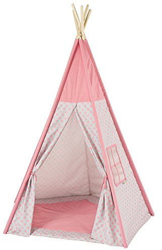 howa Tipi Zelt Sterne rosa/grau incl. Bodenmatte, 185 hoch