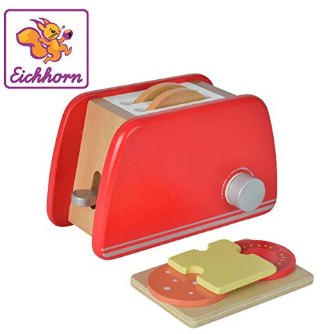 Simba Holz- Eichhorn 10002487-Tostapane in Legno con Accessori, 7 Pezzi, 11 x 19 x 11,5 cm, Multicolore, Small, 100002487