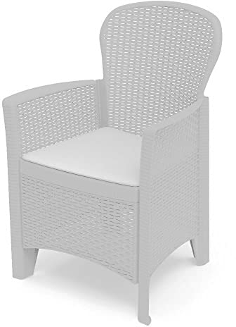 Modularer Sessel mit Rattan-Effekt, Made in Italy, 60 x 58 x 89 cm, Farbe Weiß