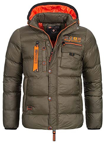 Geographical Norway Herren Stepp Winterjacke Citernier Kapuze Khaki XXL
