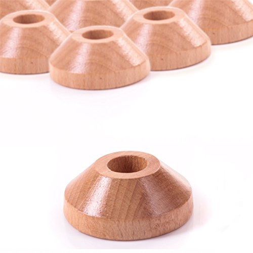 10x Solid Oak Pipe Collars - Radiator Cover Ring for Surround Finish