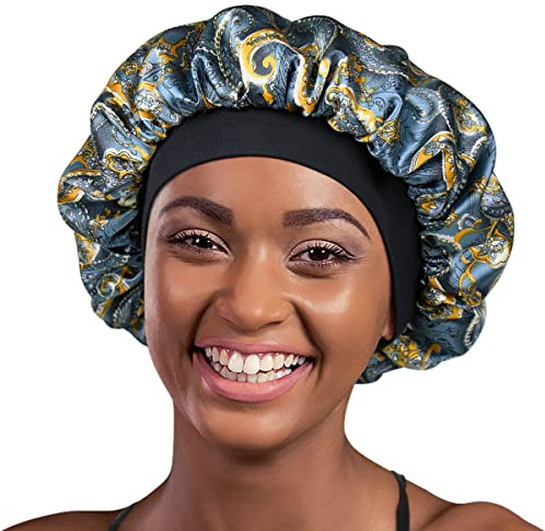 Alnorm Silk Satin Night Cap Soft Bonnet Sleep Hats for Women Stylish Spa Cap Bath Shower Headband