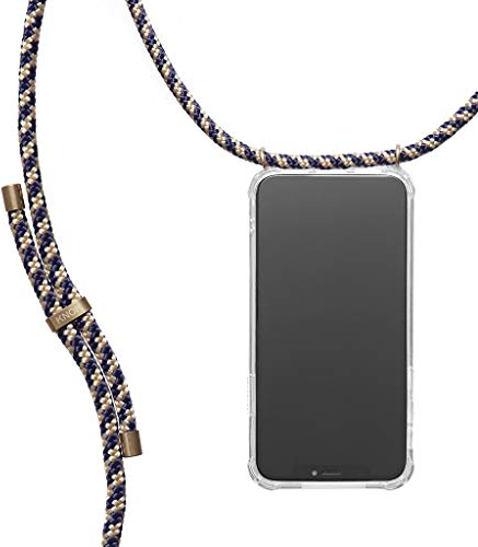 KNOK Handykette Kompatibel mit iPhone 8 / iPhone 7 / iPhone SE (2020) - Silikon Hülle mit Band - Handyhülle für Smartphone zum Umhängen - Transparent Case mit Schnur - Schutzhülle mit Kordel