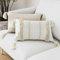LOMOHOO Boho Throw Kissenbezug Kissen Tufted Tassel Woven Decorative Kissenbezug für Couch Sofa Schlafzimmer Wohnzimmer Draussen Hellgelb (Beige and Yellowy, 12x20inch 1pc)