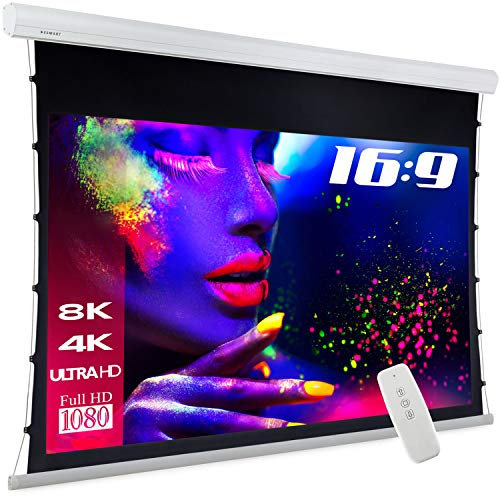 ESMART Expert XTR Pantalla de tensión Gris para luz Diurna 186 x 105 cm (84) 16:9 | Control Remoto | Proyector eléctrico de Cine en casa Pantalla de proyección Motor Tensión LCD LED