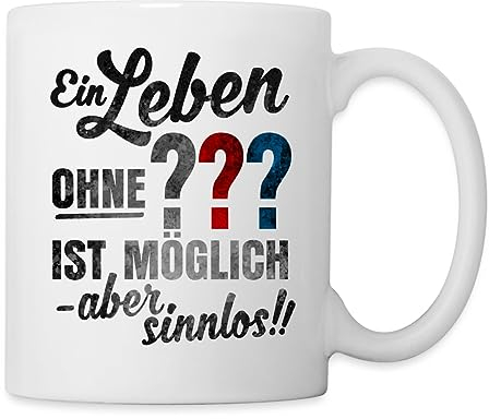 Spreadshirt Die Drei Fragezeichen Spruch Tasse, One size, Weiß