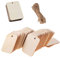 Gativs Holz Anhänger 100 Stück Geschenkanhänger Holz Streudeko Holz Anhänger Rechteck Holzplatte Deko mit Loch Holz Etiketten mit Schnur für DIY Malerei Handwerk Dekoration