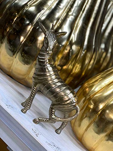 Colmore Skulptur Pferd Zebra Horse Alu Gold Deko Figur Tier Tierfigur New