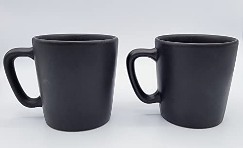 Carthage Trade Gallery- Mug - Tasses à Café ou Thé en Grès émaillé (Lot de 2) - 30 cl- Fabriqué à la Main - Noir Mat