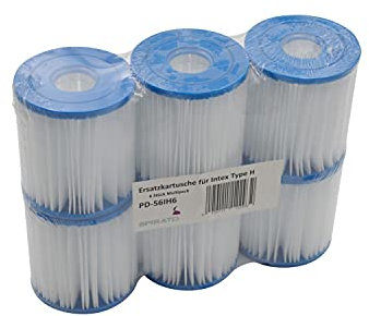 SPIRATO Filterkartusche Type H - 6 Stück Multipack der Ersatzkartusche für Intex Filteranlagen
