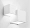 YASTA Applique Gesso Moderno Doppio Quadrato Cubo Bianco Verniciabile AttaccoG9 GS5042