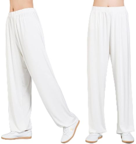 MXRFACTory Uomini e Donne Pantaloni Tai Chi Modale Cotone Elastico con Coulisse Pantaloni da Allenamento Traspiranti Leggeri E Lisci Adatti per Praticare Arti Marziali Yoga con Tasca Interna,005,M