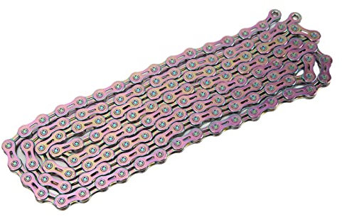 Cuque 12-Fach Fahrradkette Heavy Duty Tight Strong Force Bearing Fahrradketten Ersatz für Radfahren (Bunt)