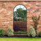 MirrorOutlet The Arcus - Antique Black Framed Window Modern Full Length Arched Garden Mirror 71 X 33.5 (180CM X 85CM) Silver Mirror Glass with Black All weather Backing.