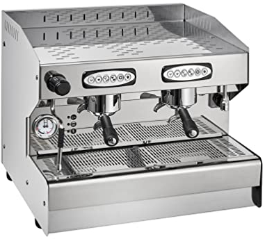 GastroHero MILANO 2 Espressomaschine I 2 Brüheinheiten I Siebträgermaschine mit Festwasseranschluss und Pre-Infusion I Espresso Maschine für Gastronomie Barista