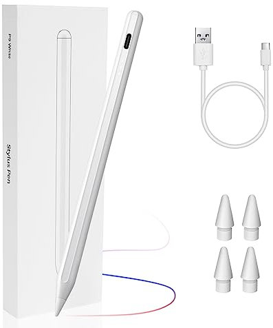 Flintronic Lápiz para iPad, Lápiz iPad Magnética, Stylus Pen para iPad 2018-2022【Indicadores de Batería/Detección de Inclinación/Magnética/Evitar ON/Off Incorrectos】para iPad 6/7/8/9/10th Gen