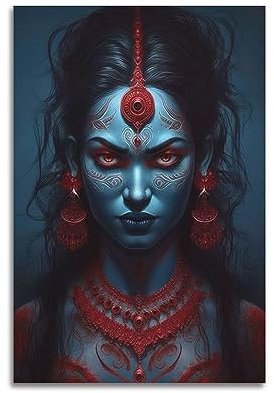 VZRSQZK Mythisches Kali-Poster, dekoratives Gemälde, Leinwand-Wandposter und Kunstdruck, modernes Familienschlafzimmer-Dekor-Poster, 20 x 30 cm