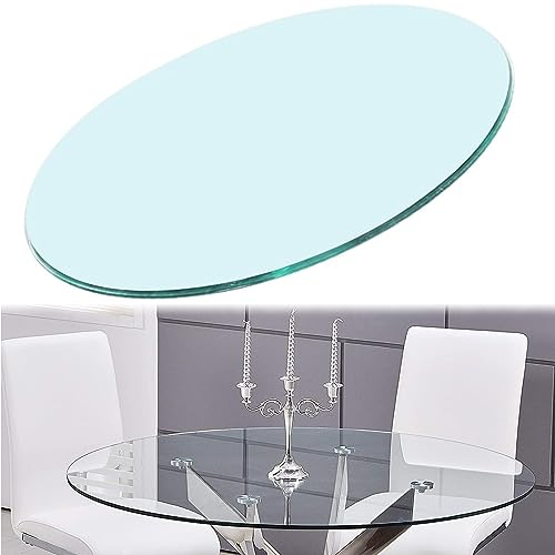 SAGIDAR Dessus De Table Ronde Verre Trempé Plateau De Table en Verre Trempé, Table Basse en Verre Trempé Plateau De Table Meuble, 380MM 500MM 650MM 880MM, Plaque De Verre Rond