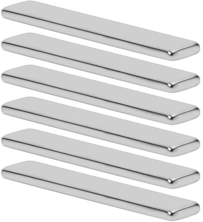 6 Stück Neodym Magnete Extra Stark, Rechteckig und Klein, Flache Magnete für Handwerk, Haus und Büro (60x10x3mm)