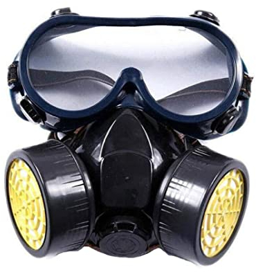 Atemschutzmaske, Staubmaske halbe Gesichtsabdeckung Set Branchen-Staubdicht halb Gesichtsabdeckung mit Gläser Gesichtsabdeckungsfilter Halbmaske Malerei Maske, Staubmaske, Holzbearbeitung
