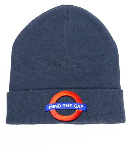 Lizenzierte Unisex London Underground Mind The Gap Skimützen für Erwachsene und Jugendliche, Einheitsgröße, Marineblau, marineblau, One size