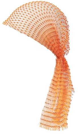 Wisafory Damen Strass Kopftuch Netz Stirnband Glitzer Hip Hop Turban Cap Elastisch Fischnetz Hijab Tiaras Kopftücher Haarbänder Hair Wraps Bandana Kopfschmuck für Frauen Mädchen Orange