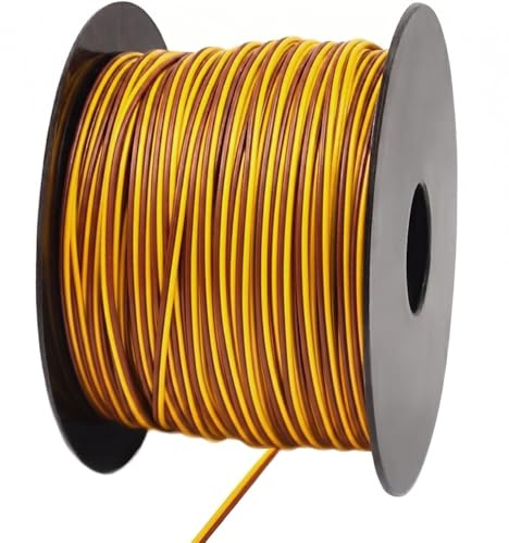 WITTKOWARE Zwillingslitze 2x0,14 mm² | 100 m Spule Braun & Gelb | Kupfer feindrähtig flexibel | 1 Stück
