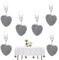 Forhome 6 Stück Tischdeckenbeschwerer Herz, Tischdeckenhalter aus Naturstein mit Clips, Grau Herzmuster Tischdeckenbeschwerer Set für Familie Draußen Party, Camping, Hochzeit, Garten, Picknick