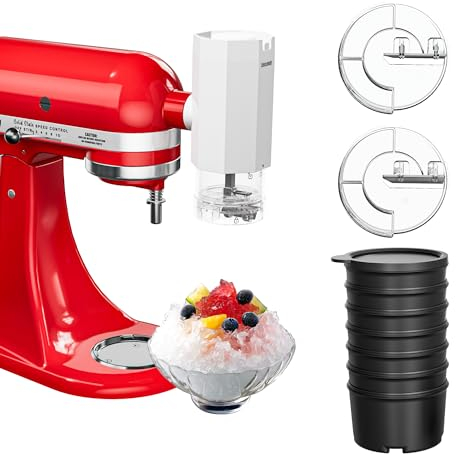 Eascandy Accessoire pour pilon à glace Eacady pour mixeur KitcheAid Stad, machine à glace pilée pour KitcheAid avec 8 moules à glace en silicone, accessoire pour pilon à glace pilée à lame en acier