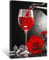 ZXHYWYM Rotwein Wanddekoration Küchen Leinwandbild Schwarz Weiß und Rotweinglas Rosengemälde Drucke modernes abstraktes Kunstwerk für Restaurant Esszimmer Bar Dekor (Bild-1, (30.00 x 45.00 cms))