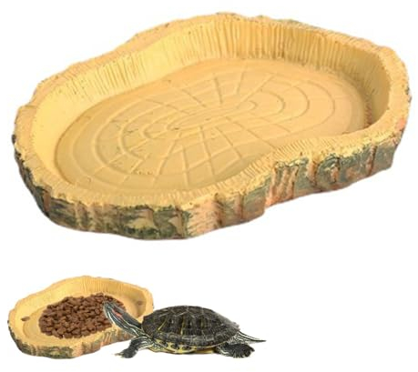 KSJEHW 2 Pièces Bol d'eau pour terrarium,Accessoires pour tortues,Bol d'eau pour reptiles, bol de nourriture,Bol d'eau pour terrarium, bol d'eau, bol,Accessoires pour serpent, tortue, gecko