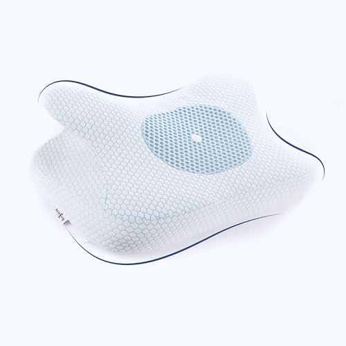 RestEzzy Orthopedic Memory Foam Pillow – Cervical Contour Side Sleeper Pillow for Neck & Shoulder Pain Relief – Pillow for Spinal Alignment – Ergonomic Support for Back & Stomach Sleepers