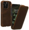 kalibri Flip Hülle Ultra Slim kompatibel mit Apple iPhone 15 Pro - Leder Case Schutzhülle Tasche in Braun