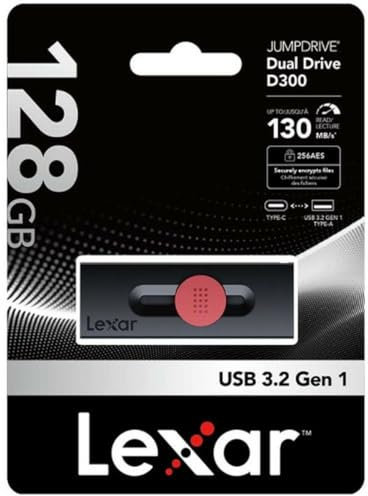Lexar Clé USB Dual Noir 128 Go